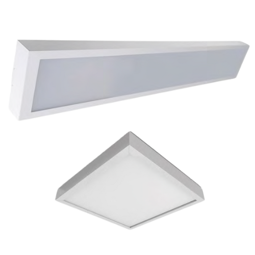 LUMINÁRIA DE SOBREPOR T8 HERMÉTICA COM TAMPA E DIFUSOR TRANSLUCIDO