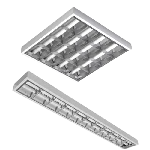 LUMINÁRIA DE SOBREPOR T5 COM ALETAS DE ALUMÍNIO BRILHANTE