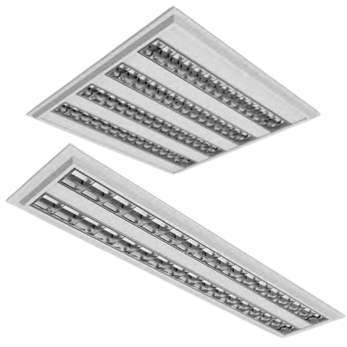 LUMINÁRIA DE SOBREPOR T5 COM MINI-ALETAS DE ALUMÍNIO BRILHANTE